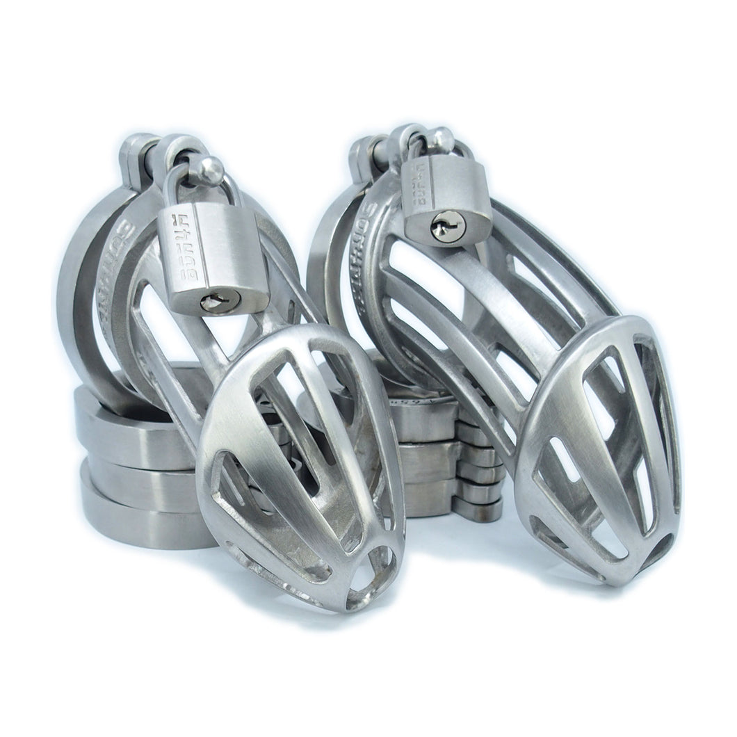 BON4Mplus Large high quality chastity cage package in stainless steel